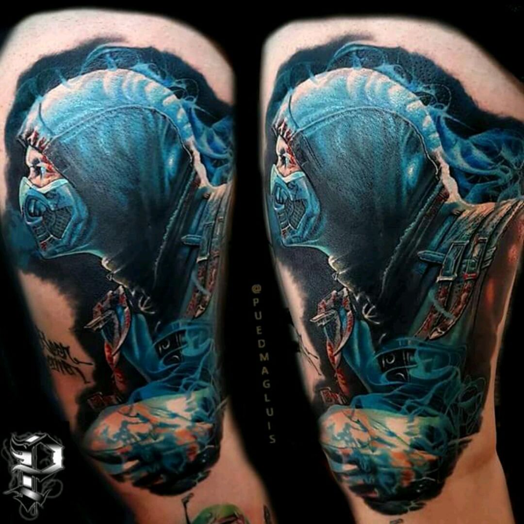 Sink or Swim Tattoo Lounge  Sub Zero part of ongoing Mortal Combat sleeve   Facebook
