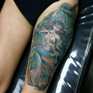Mermaid by Greg Fischer#tattoodo #TattoodoApp #tattoodoBR #sereia #mermaid #colorida #colorful #mar #sea #mitologia #mithology #GregFischer