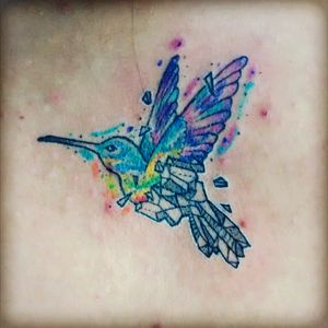 Hummingbird geometric & watercolor (Desing from internet)