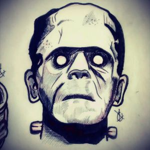 Frankenstein for blackwork Disponible for tattoo