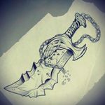 Blade of chaos from God of war For blackwork tattoo Disponible design