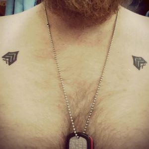 My Sergeant chevrons in honor of the 1 year anniversary of my end of active service after 10 years in the Marine Corps.#sergeant #USMC #EAS #military #beard #beardsandtattoos #dogtags #Marines #usmarines #blackwork