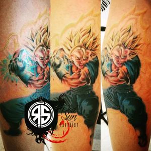 Vegeto ssj : thank you dude!! #dragonballtattoo #dragonball #tattoocolor #tattoos #tattoo #tatouage #tatouages #tatuajes #tatuaje #tattooed #inkjecta #fusionink #ezcartridge #bavarian #vegeto #dbz #dbztattoo #newtattoo