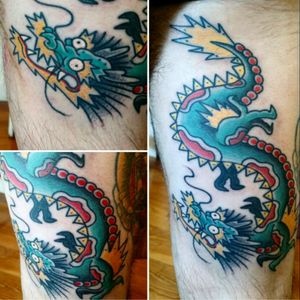 Dragón! Anclita #dragon #traditionaltattoos #traditionaltattoo #classictattoo #oldschooltattoo #bold #boldlines #amor #odio #love #hate #amorodiobuenosaires #amorodio #sebasciurca