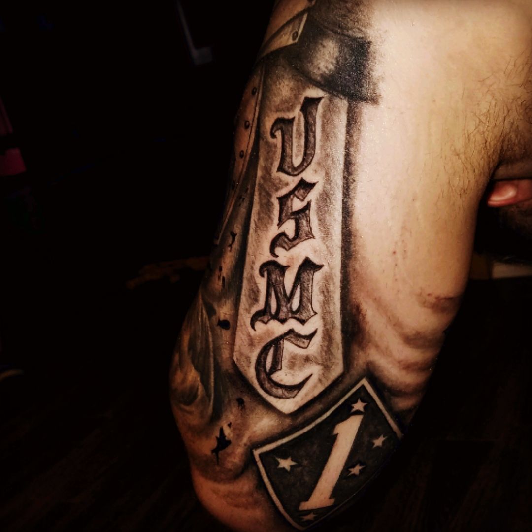 Tattoo uploaded by Eliu Llamas  Marine tribute tattoo to my brothers in  14 bravo company 1st marine division  Tattoodo