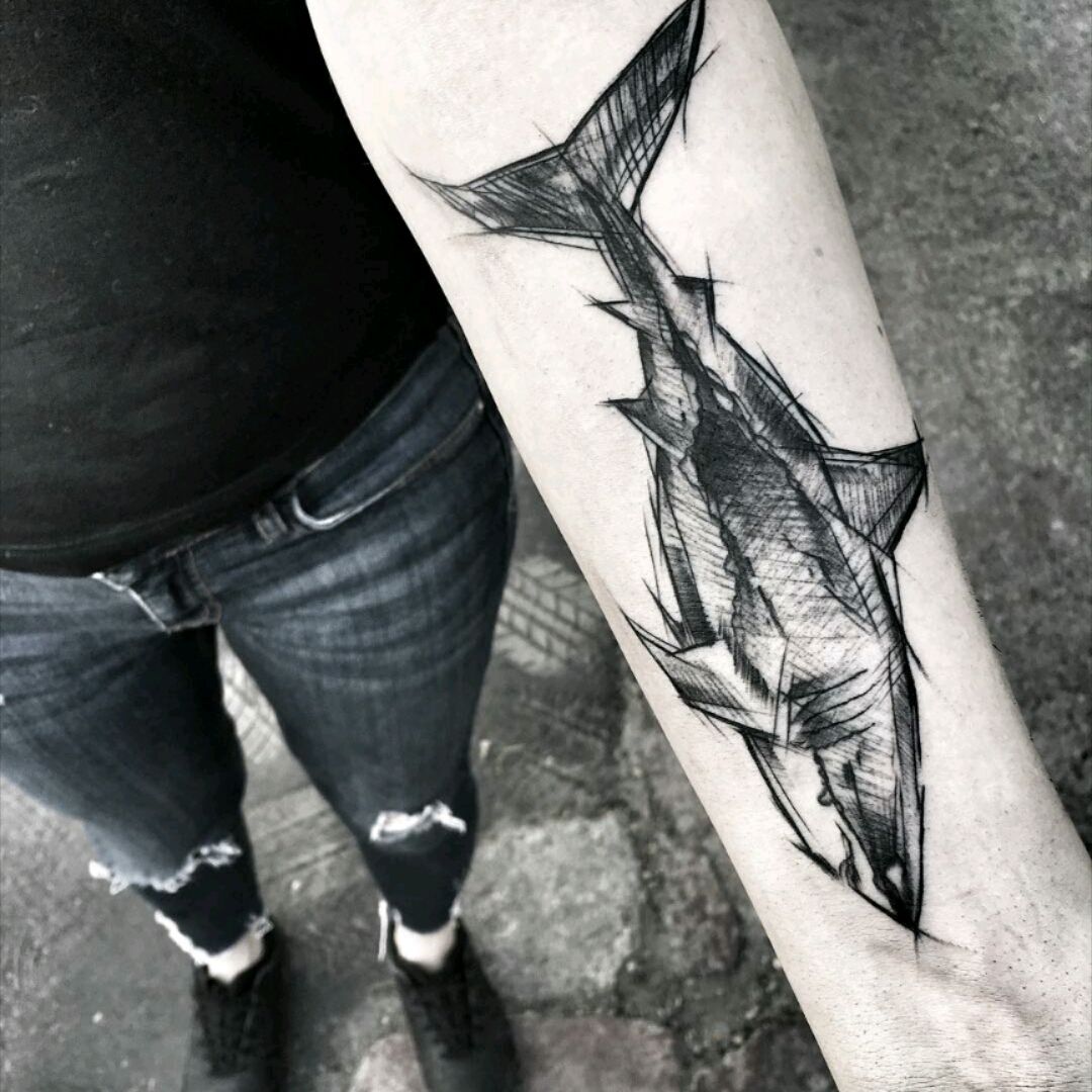 Traditional shark tattoo by Jeroen Van Dijk  Shark tattoos Traditional shark  tattoo Traditional tattoo