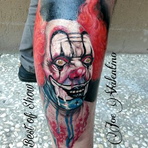 #tattoo #tattoos #ink #inked #tatuaggio #blackandgray #italiantattooartist #joevalentino #realistictattoo #realism #perugiatattoo #clown #clowntattoo #colortattoos