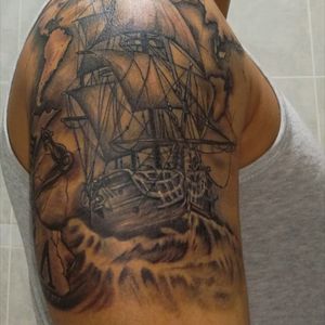 #tatto#sailboat#worldmaps#clock