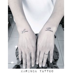 "Lina" & "Serra"Instagram: @karincatattoo#writingtattoo #letteringtattoo #minimaltattoos #smalltattoo #minimal #tattoos #tatted #inked #inkedup #dövme #istanbul #tattooer #tattooartist #tattooidea