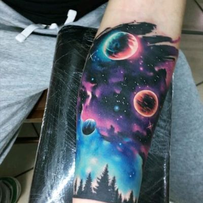realistic nebula tattoos