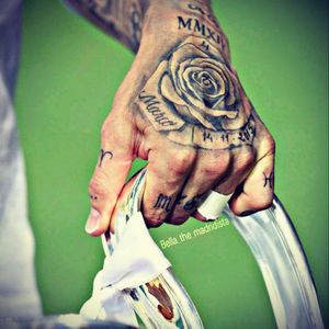 Sergio Ramos rose hand tattoo