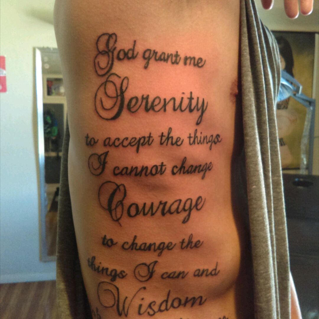 55 Inspiring Serenity Prayer Tattoo DesignsSerenity Courage  Wisdom