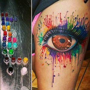 Ultra colorful eye by Greg Brown#tattoodo #TattoodoApp #tattoodoBR #colorida #colorful #olho #eye #arcoiris #rainbow #GregBrown