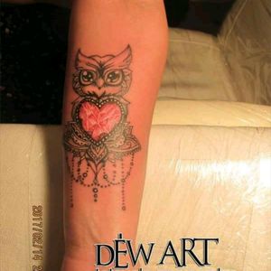 Owl tattoo with lotus. Nagyvatidavid http://WWW.facebook.com/tetovalomuvesz