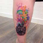 Up tattoo by Kara Chambers #tattoodo #TattoodoApp #tattoodoBR #up #casa #house #balão #balloon #disney #filme #movie #colorida #colorful #aquarela #watercolor #nerd #geek #KaraChambers
