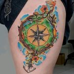 Tattoo by Jacob #tattoodo #TattoodoApp #tattoodoBR #ancora #anchor #colorida #colorful #rosadosventos #Jacob