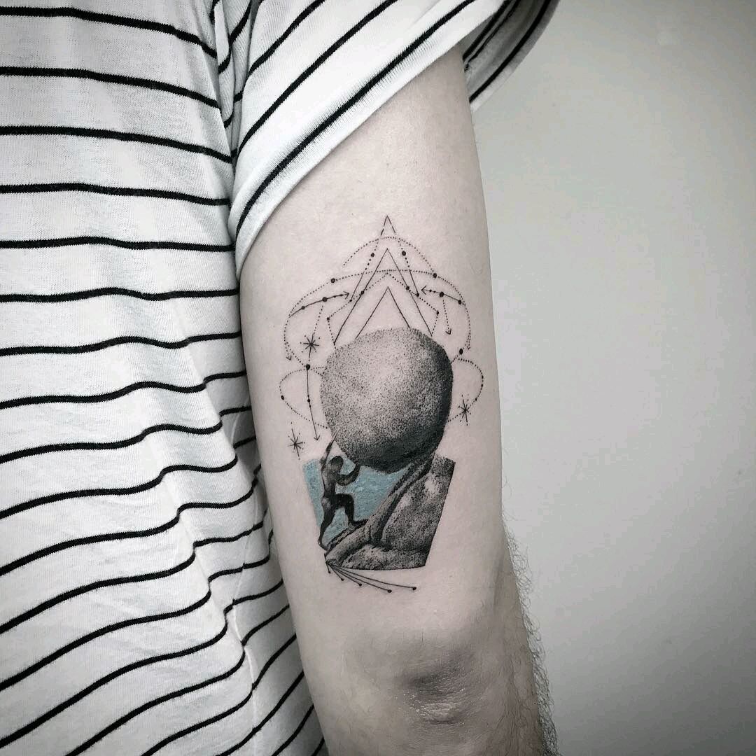 Sisyphus tattoo sketch stylistic  Stable Diffusion  OpenArt