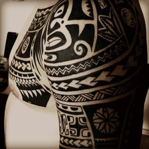 Mixed Polynesian style #polynesiantattoo #PolynesianDesigns