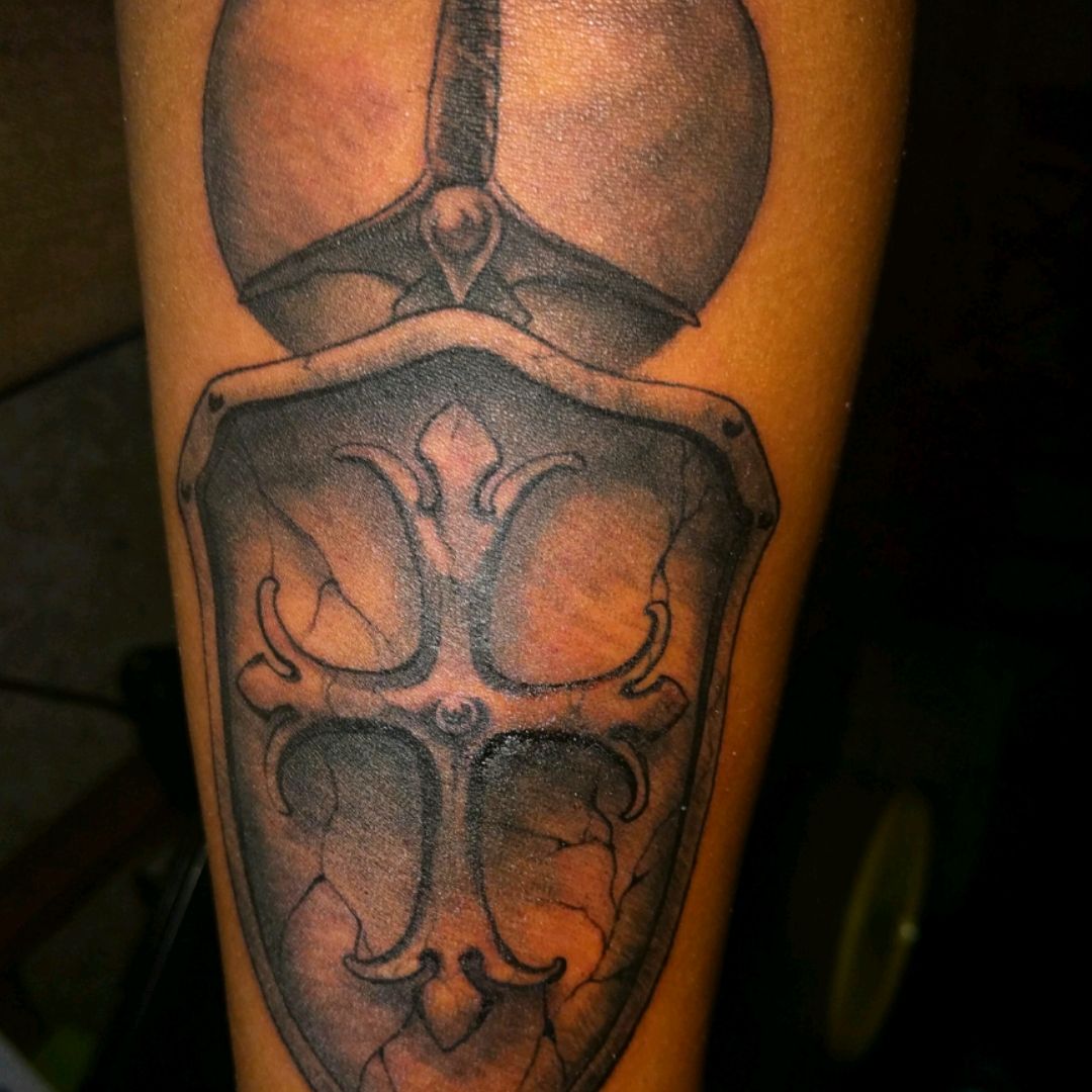 shield cross tattoos