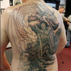 start of my black and grey back piece.