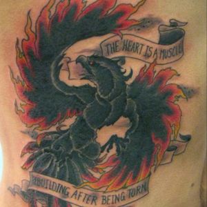 Without the banner..cover up for the parrot on my back,which I got when married to wife number 1.Need to rise again and forget the past.Gonna have my tat artist tweak it or do his own version.