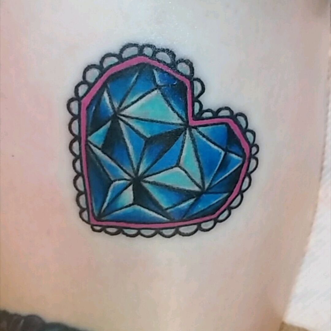 diamond shaped heart tattoo