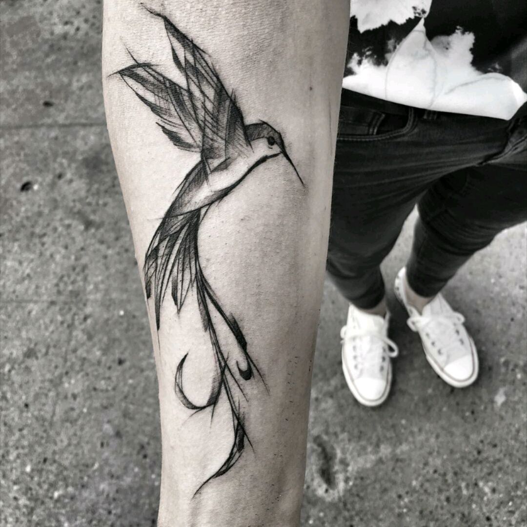 black and gray hummingbird tattoo  hautedraws  Hummingbird tattoo black Hummingbird  tattoo Black and grey tattoos
