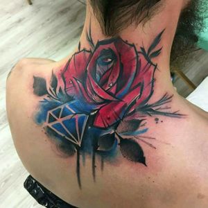 By Lukasz Bam #tattoodo #TattoodoApp #tattoodoBR #tatuagem #tattoo #flor #flower #diamante #Diamond #colorida #colorful #LukaszBam