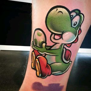 Yoshi by Levi Barnett#tattoodo #TattoodoApp #tattoodoBR #tatuagem #tattoo #gamer #games #nintendo #yoshi #nerd #geek #colorida #colorful #DT3Sports #LeviBarnett