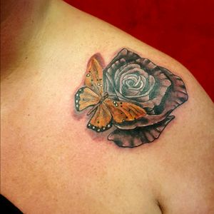 Rose and butterfly