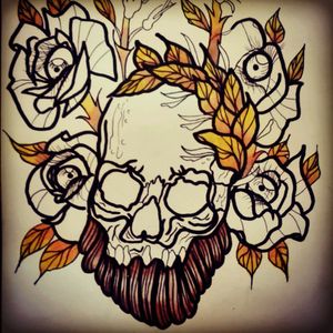 #inprogress #drawing #neotraditional #sketch #skull #viking #hungary #eye #rose #death #horror #fall