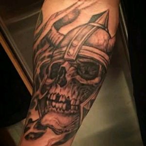 Viking Skull. Thom Boyle A-ville's finest tatty shop yo. AMITYVILLE, N.Y.
