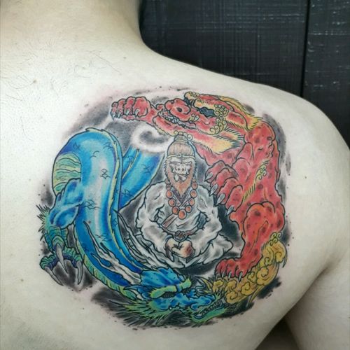 Tattoo Uploaded By Alexis Gonzalez Son Wukong Dragon And Lion Www Apainttattoo Com Tattoodo