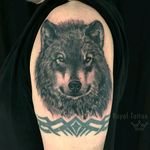 Wolfie by Taioba 🐺 #wolf #wolftattoo #blackandgrey #animal