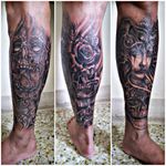 #lower #leg #skull #time #flame #tribal #rose #forest #face #goddess #tattoos