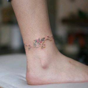 By #tattooistmuha #flower #bracelet #floral #delicate