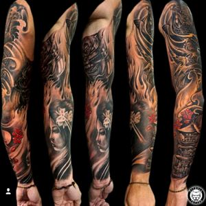 Full Sleeve Japanese Tattoowww.pitbulltattoothailand.com