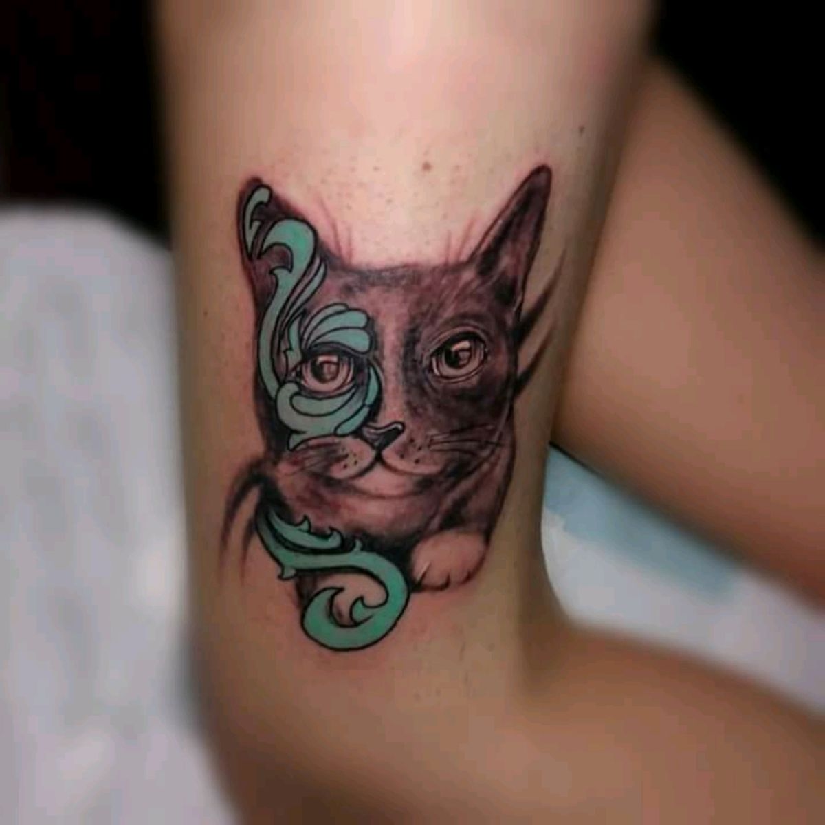 Tattoo uploaded by Gary Heinrichs Jr. • Cat portrait, Victorian inspiration. cat realism 