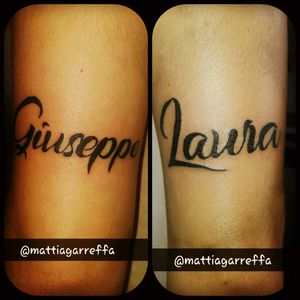 Tattoos on my sister .. #tatuaje #tattoo #dibujo #draw #names #family #familia #sister #hermana #armtattoo #moderntattoo #neotraditional  #scripttattoo