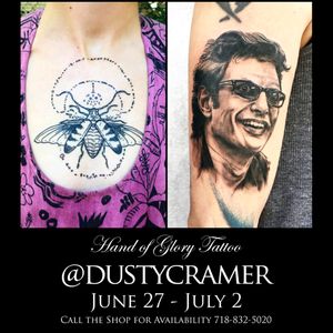 We have the amazing Dusty Cramer at Hand of Glory this week. He still has some availability, so call the shop to set something up!#tattoo #tattoos #tattooshop #BlackworkTattoos #blackwork #portrait #portraittattoo #blackworktattoo #brooklyn #Brooklyntattoo #nyc #nyctattoo #dustycramer #handofglorytattoo #handofglory #insect #blackworkinsect