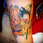 Pikachu & Goku Made by Daniel Saines Mexican tattoo artist #pokemon #songoku #pikachutattoo #bestfriendtattoo #crossover