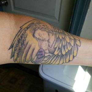 Dedicated to my mom and sister. My mom passed away in 2003 and my sister at birth. Their names are written in the wing.
