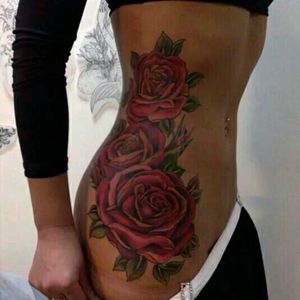 Tattoo flowers. #roses #fuchsiaflowers #tattoolove #side