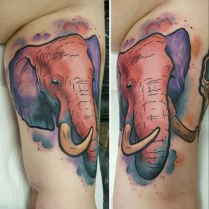 #watercolourelephant #watercolour #elephant #elephanttattoo #watercolourtattoo #tattoosforgirls #tattooedgirls #animaltattoo