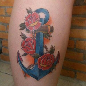 Anchor tattoo#tattoo #Diego #diegolopes #diegolopestattoo #âncora #rosas #ancoraerosas #Anchor #anchortattoo #colorido #tatuagemdeancora