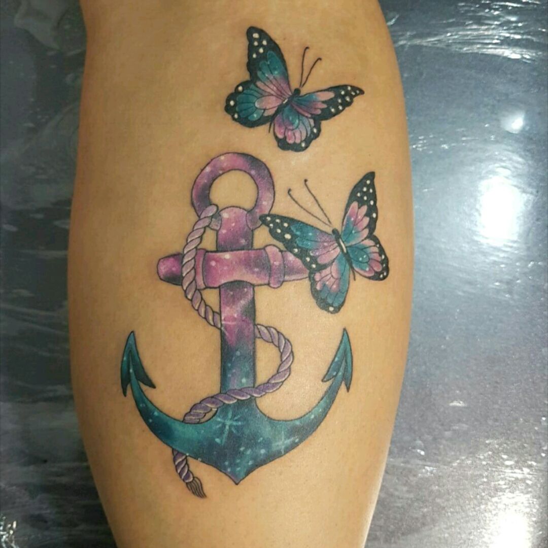 Feminine Anchor Tattoo  Feminine anchor tattoo Tattoos Butterfly tattoo