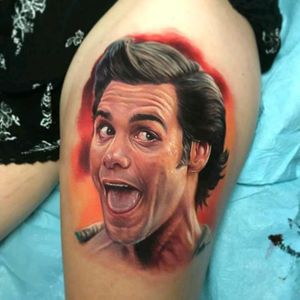 Ace Ventura by Paul Acker#tattoodo #TattoodoApp #tattoodoBR #tatuagem #tattoo #JimCarrey #aceventura #filme #movies #realismo #realism #colorida #colorful #PaulAcker