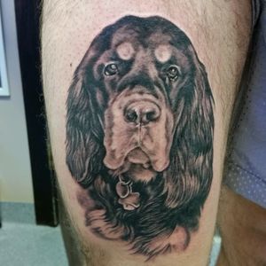 Puppy portrait done several years ago #livingcanvastattoo