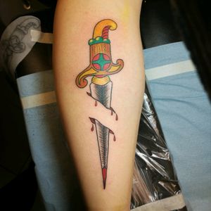 My awesome dagger. Made at Tattoo Peter in Amsterdam.