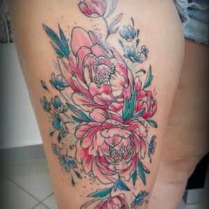 #flowerstattoo #tattoo #tatuagenscoloridas  #watercolorstattoo #leiria #seventattooleiria